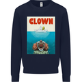 Jaws Funny Parody Clown Halloween Horror Mens Sweatshirt Jumper Navy Blue