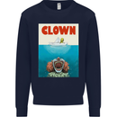 Jaws Funny Parody Clown Halloween Horror Mens Sweatshirt Jumper Navy Blue