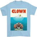 Jaws Funny Parody Clown Halloween Horror Mens T-Shirt Cotton Gildan Light Blue