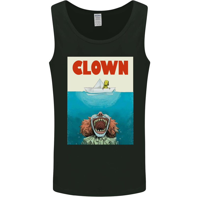 Jaws Funny Parody Clown Halloween Horror Mens Vest Tank Top Black