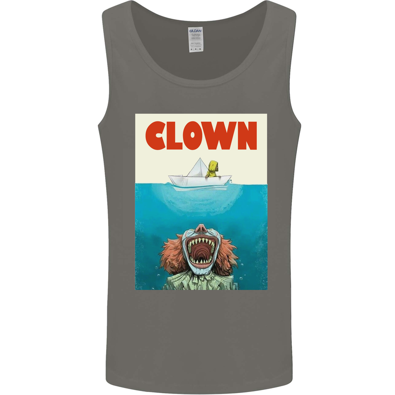 Jaws Funny Parody Clown Halloween Horror Mens Vest Tank Top Charcoal