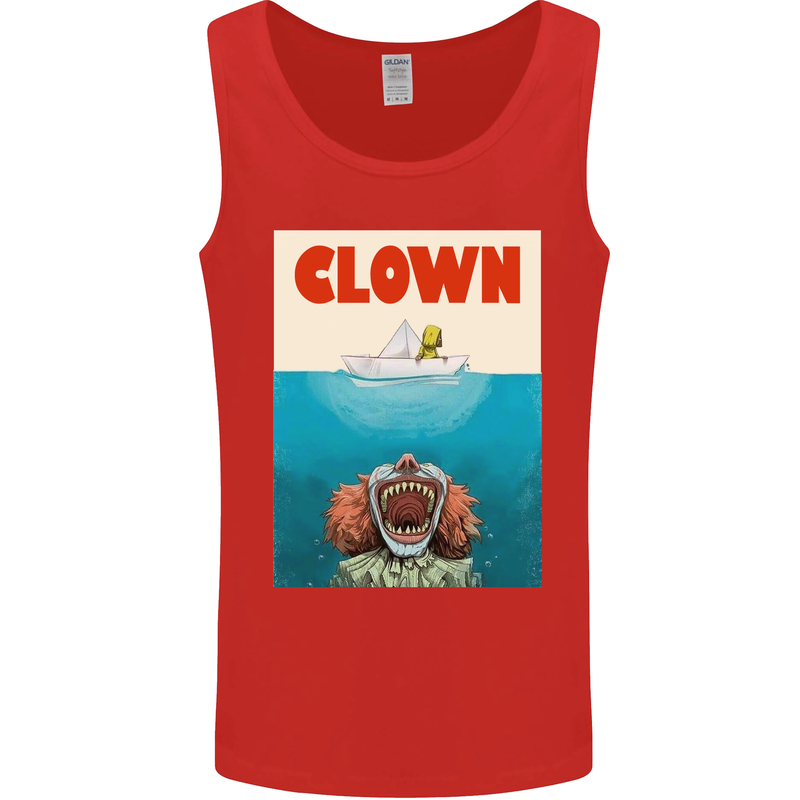 Jaws Funny Parody Clown Halloween Horror Mens Vest Tank Top Red