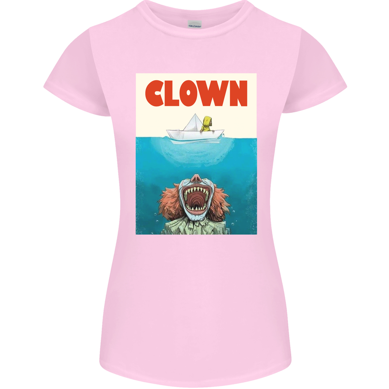Jaws Funny Parody Clown Halloween Horror Womens Petite Cut T-Shirt Light Pink