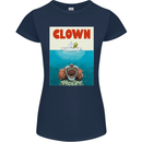 Jaws Funny Parody Clown Halloween Horror Womens Petite Cut T-Shirt Navy Blue