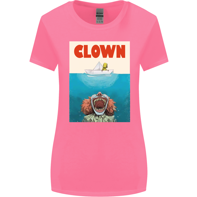 Jaws Funny Parody Clown Halloween Horror Womens Wider Cut T-Shirt Azalea