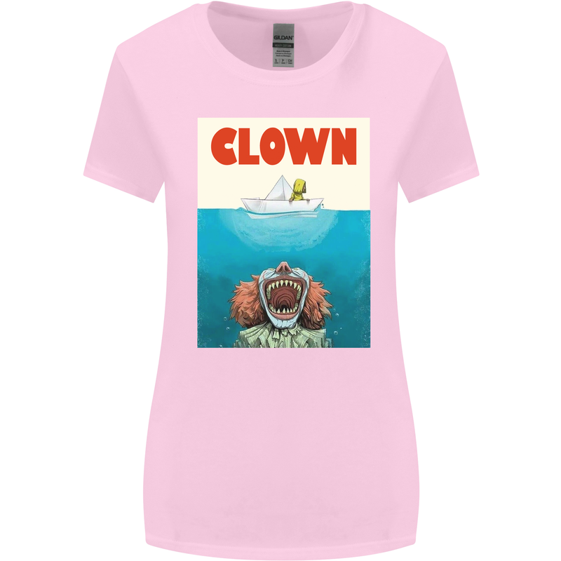 Jaws Funny Parody Clown Halloween Horror Womens Wider Cut T-Shirt Light Pink