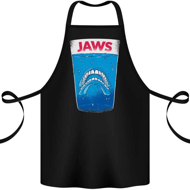 Jaws Funny Parody Dentures Skull Teeth Cotton Apron 100% Organic Black