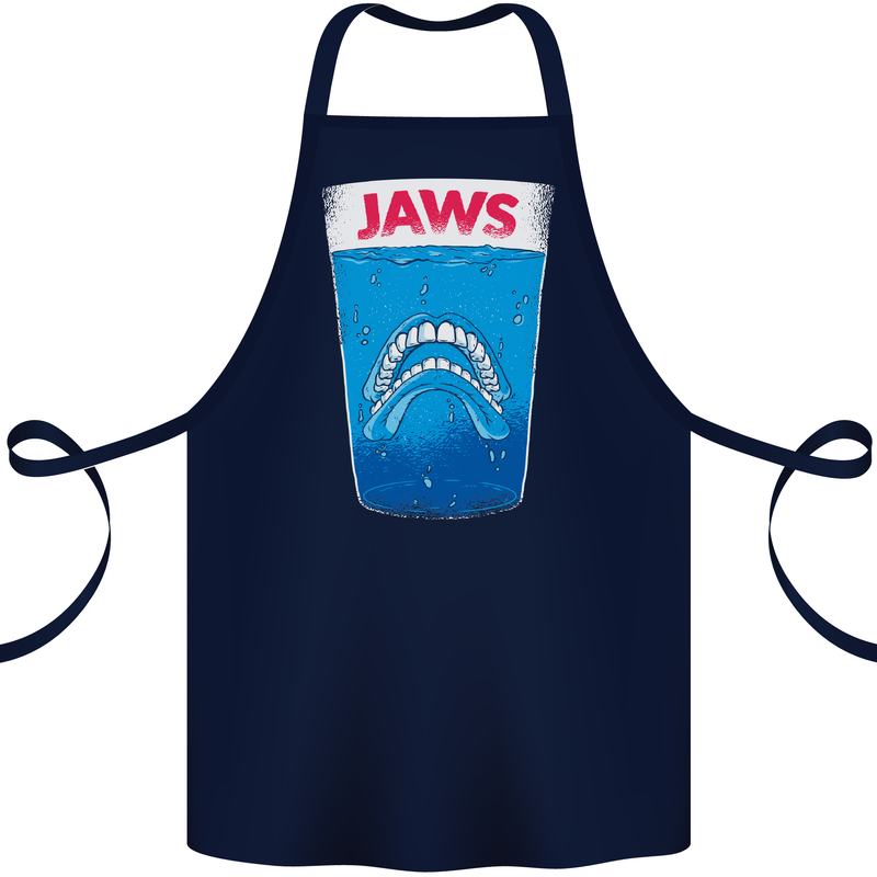 Jaws Funny Parody Dentures Skull Teeth Cotton Apron 100% Organic Navy Blue