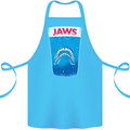 Jaws Funny Parody Dentures Skull Teeth Cotton Apron 100% Organic Turquoise