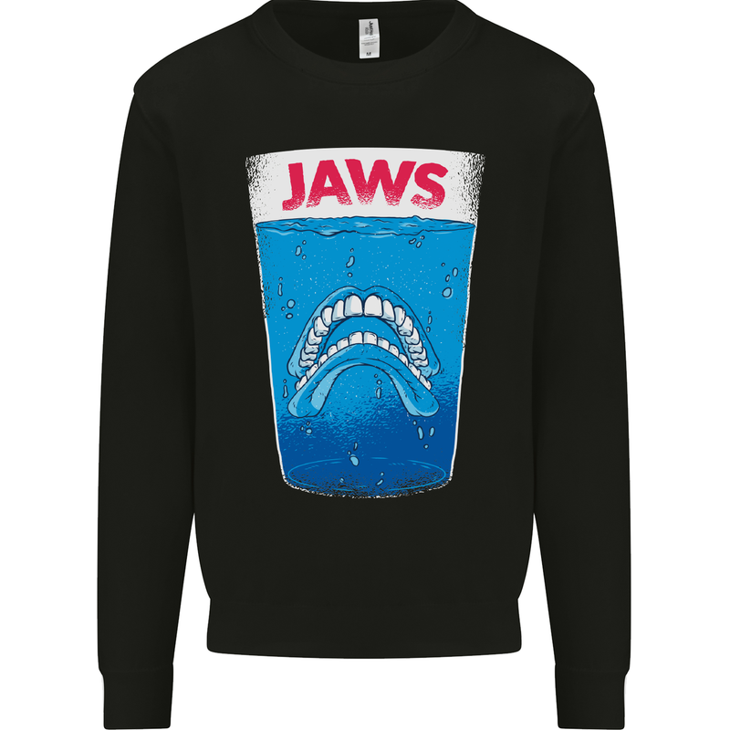 Jaws Funny Parody Dentures Skull Teeth Kids Sweatshirt Jumper Black