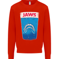 Jaws Funny Parody Dentures Skull Teeth Kids Sweatshirt Jumper Bright Red