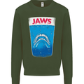Jaws Funny Parody Dentures Skull Teeth Kids Sweatshirt Jumper Forest Green
