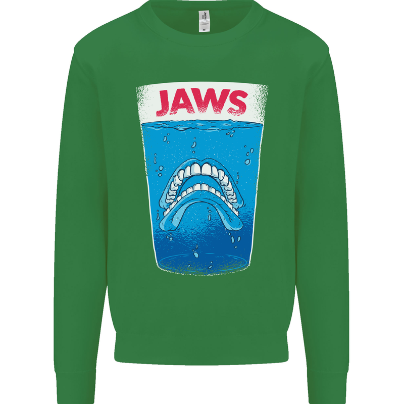 Jaws Funny Parody Dentures Skull Teeth Kids Sweatshirt Jumper Irish Green