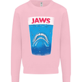 Jaws Funny Parody Dentures Skull Teeth Kids Sweatshirt Jumper Light Pink