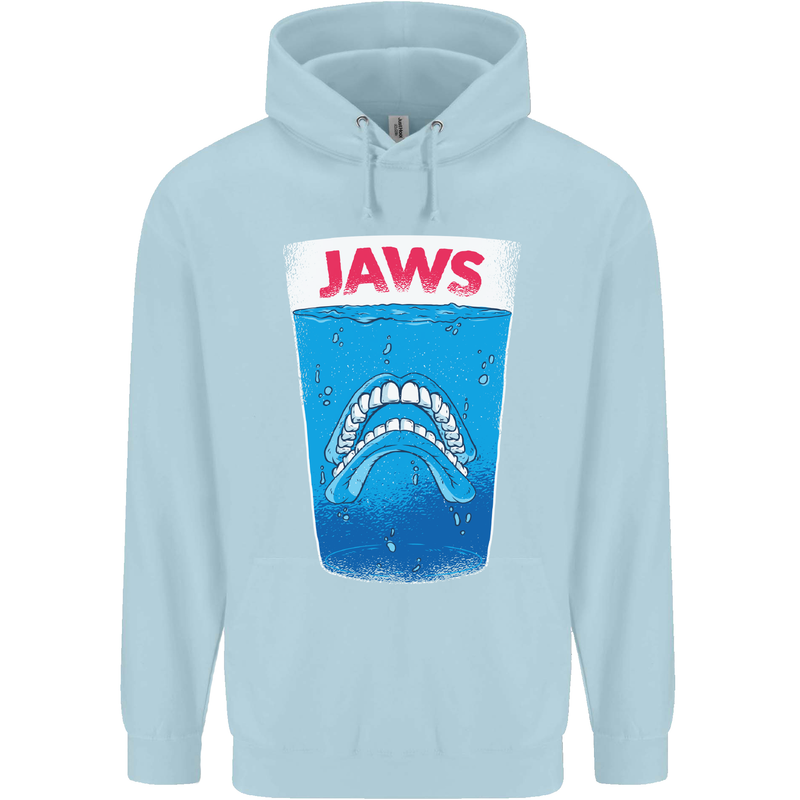 Jaws Funny Parody Dentures Skull Teeth Mens 80% Cotton Hoodie Light Blue