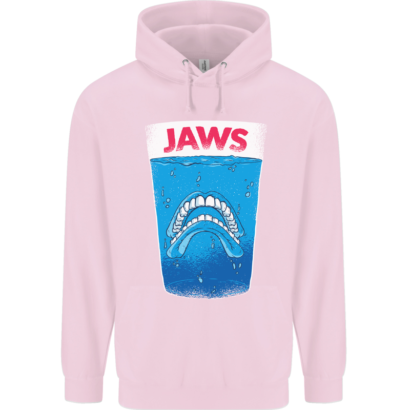 Jaws Funny Parody Dentures Skull Teeth Mens 80% Cotton Hoodie Light Pink