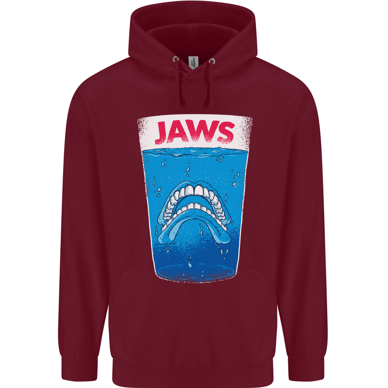 Jaws Funny Parody Dentures Skull Teeth Mens 80% Cotton Hoodie Maroon