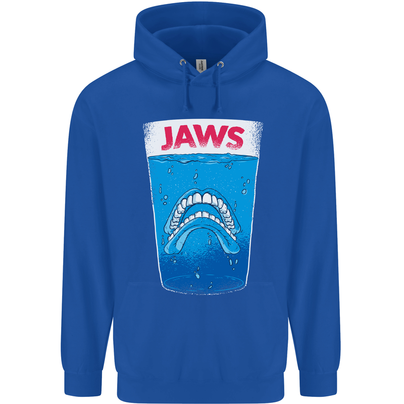 Jaws Funny Parody Dentures Skull Teeth Mens 80% Cotton Hoodie Royal Blue