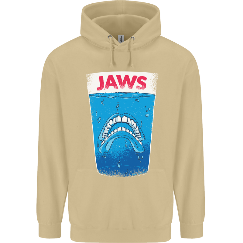 Jaws Funny Parody Dentures Skull Teeth Mens 80% Cotton Hoodie Sand