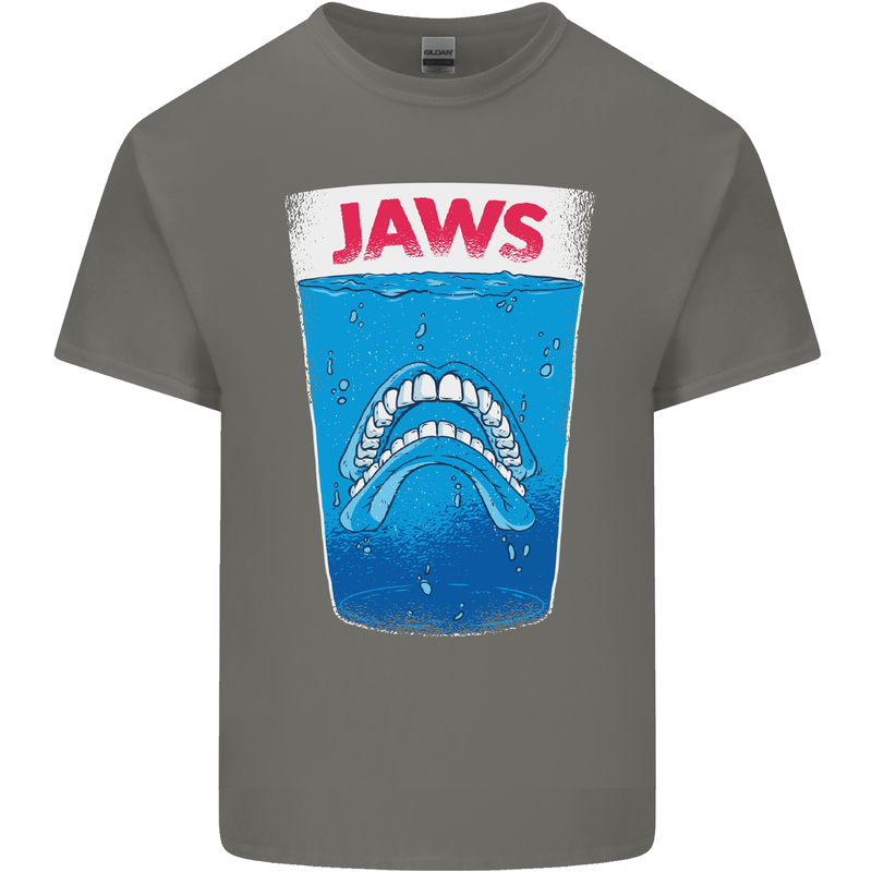 Jaws Funny Parody Dentures Skull Teeth Mens Cotton T-Shirt Tee Top Charcoal