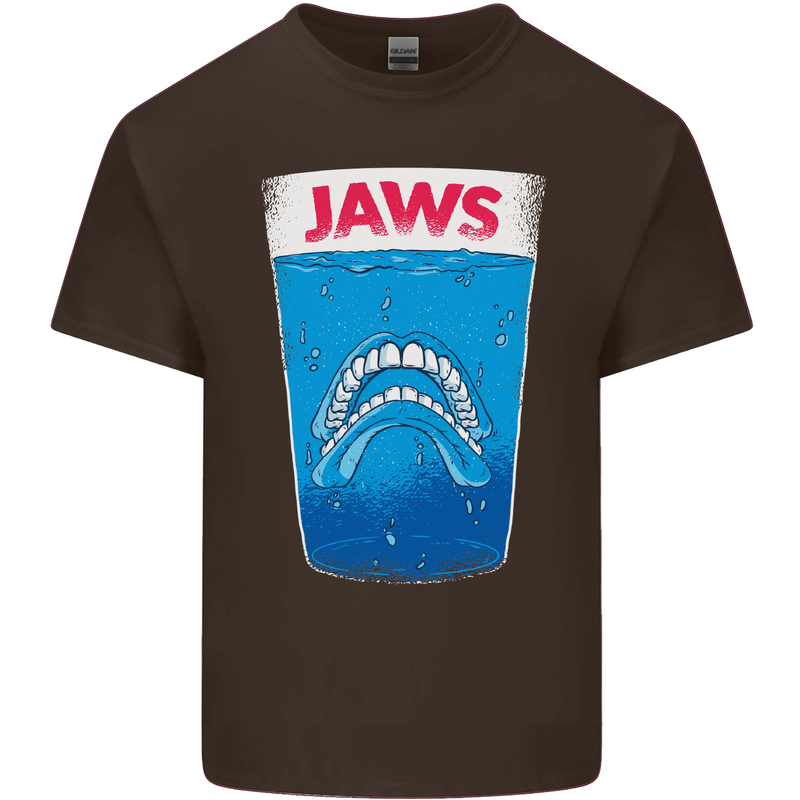 Jaws Funny Parody Dentures Skull Teeth Mens Cotton T-Shirt Tee Top Dark Chocolate