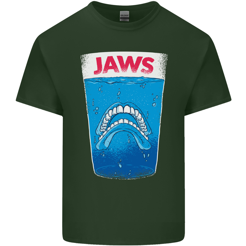 Jaws Funny Parody Dentures Skull Teeth Mens Cotton T-Shirt Tee Top Forest Green