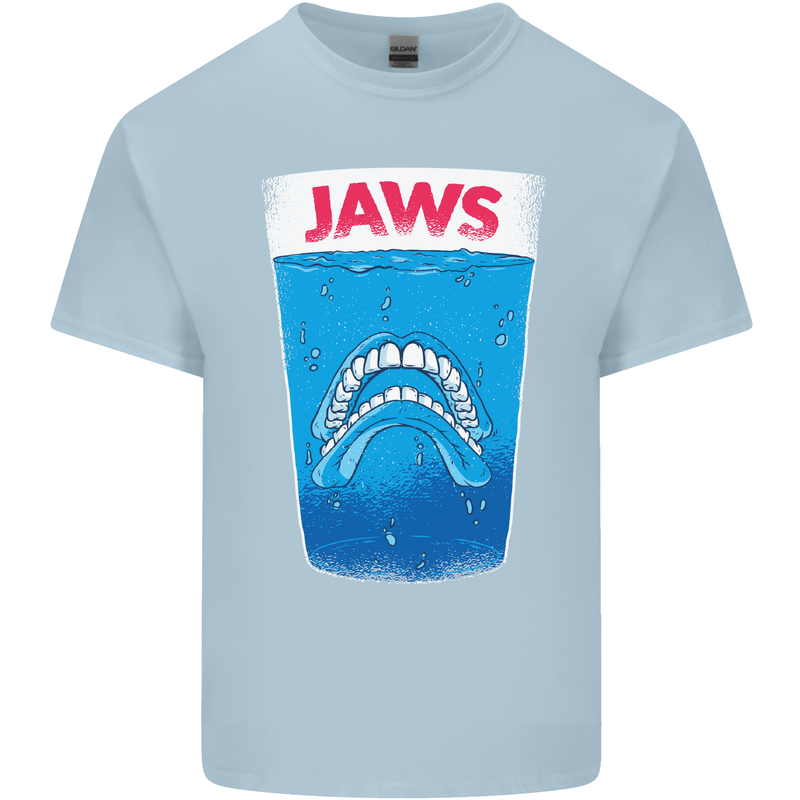 Jaws Funny Parody Dentures Skull Teeth Mens Cotton T-Shirt Tee Top Light Blue