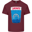Jaws Funny Parody Dentures Skull Teeth Mens Cotton T-Shirt Tee Top Maroon