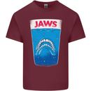 Jaws Funny Parody Dentures Skull Teeth Mens Cotton T-Shirt Tee Top Maroon