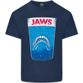 Jaws Funny Parody Dentures Skull Teeth Mens Cotton T-Shirt Tee Top Navy Blue