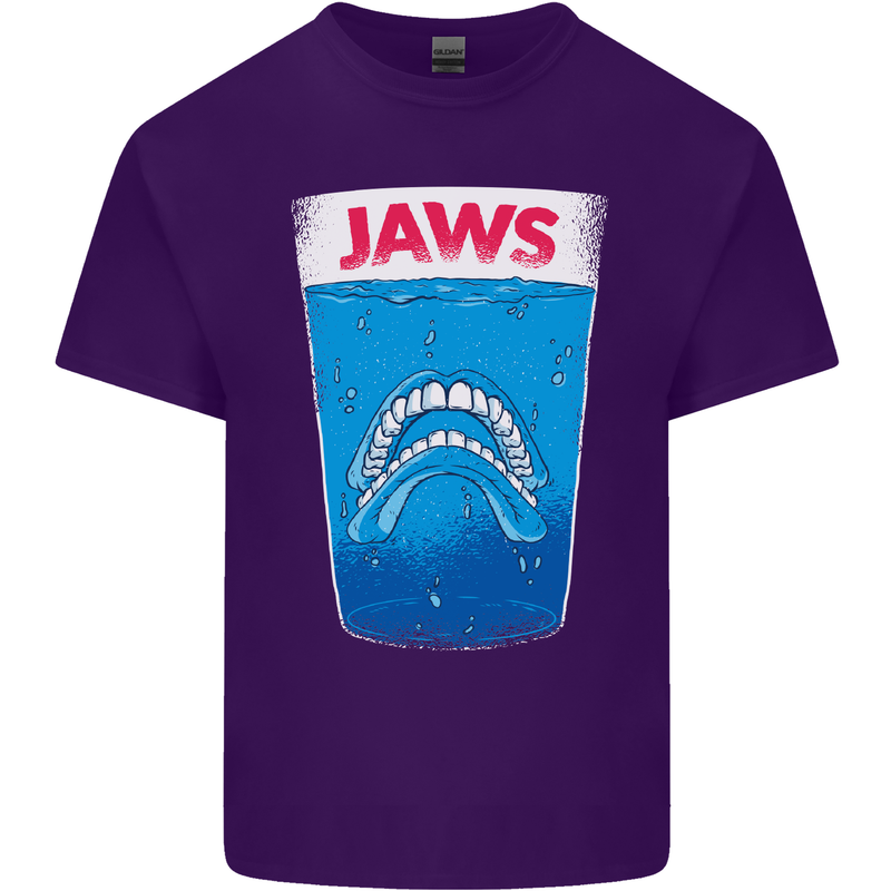 Jaws Funny Parody Dentures Skull Teeth Mens Cotton T-Shirt Tee Top Purple
