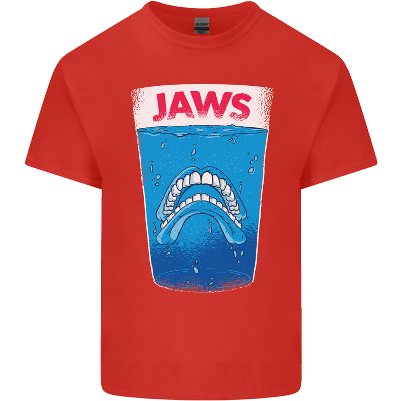 Jaws Funny Parody Dentures Skull Teeth Mens Cotton T-Shirt Tee Top Red