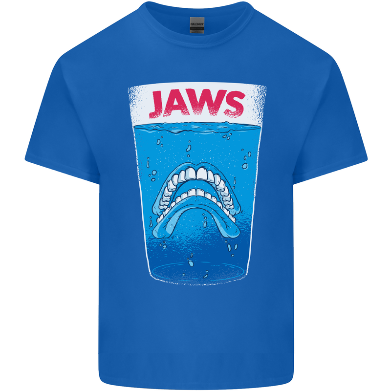 Jaws Funny Parody Dentures Skull Teeth Mens Cotton T-Shirt Tee Top Royal Blue