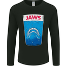 Jaws Funny Parody Dentures Skull Teeth Mens Long Sleeve T-Shirt Black