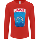 Jaws Funny Parody Dentures Skull Teeth Mens Long Sleeve T-Shirt Red