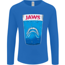 Jaws Funny Parody Dentures Skull Teeth Mens Long Sleeve T-Shirt Royal Blue
