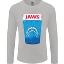 Jaws Funny Parody Dentures Skull Teeth Mens Long Sleeve T-Shirt Sports Grey