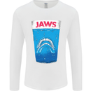 Jaws Funny Parody Dentures Skull Teeth Mens Long Sleeve T-Shirt White