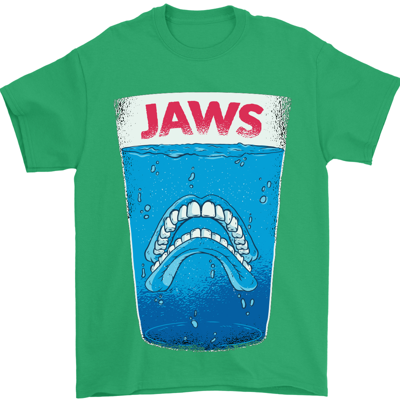 Jaws Funny Parody Dentures Skull Teeth Mens T-Shirt Cotton Gildan Irish Green