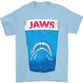 Jaws Funny Parody Dentures Skull Teeth Mens T-Shirt Cotton Gildan Light Blue