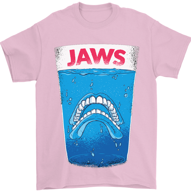 Jaws Funny Parody Dentures Skull Teeth Mens T-Shirt Cotton Gildan Light Pink