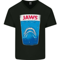 Jaws Funny Parody Dentures Skull Teeth Mens V-Neck Cotton T-Shirt Black