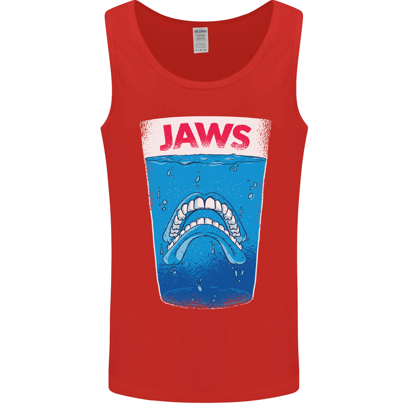 Jaws Funny Parody Dentures Skull Teeth Mens Vest Tank Top Red