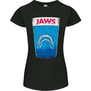 Jaws Funny Parody Dentures Skull Teeth Womens Petite Cut T-Shirt Black