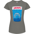 Jaws Funny Parody Dentures Skull Teeth Womens Petite Cut T-Shirt Charcoal
