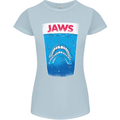Jaws Funny Parody Dentures Skull Teeth Womens Petite Cut T-Shirt Light Blue