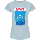 Jaws Funny Parody Dentures Skull Teeth Womens Petite Cut T-Shirt Light Blue