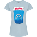 Jaws Funny Parody Dentures Skull Teeth Womens Petite Cut T-Shirt Light Blue