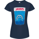 Jaws Funny Parody Dentures Skull Teeth Womens Petite Cut T-Shirt Navy Blue