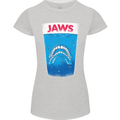 Jaws Funny Parody Dentures Skull Teeth Womens Petite Cut T-Shirt Sports Grey